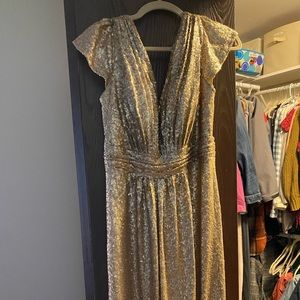 Revelry Bridesmaid champagne gold dress
